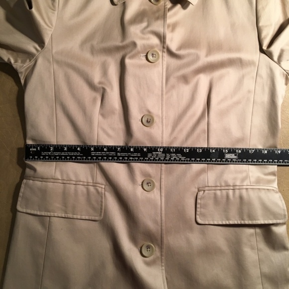 BANANA REPUBLIC Brushed Cotton SPRING COAT RAINCOAT, Tan/Khaki NWOT, Size M - Picture 5 of 11